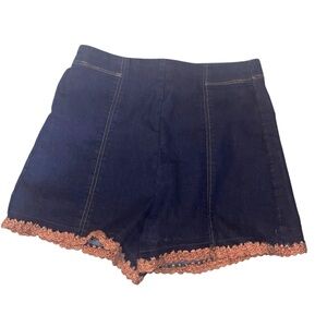 Vintage y2k early 2000s high waist crochet hem shorts